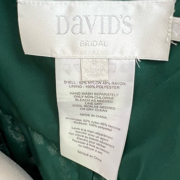 Women’s Formal Midi Dress Davids Bridal Green Juniper Lace Halter A-Line Size 6 - Picture 7 of 9